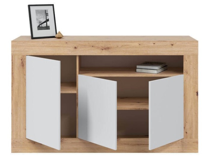 BUFFET 3 PUERTAS MOD. BALTIK ACABADO ROBLE NODI / BLANCO ARTIK