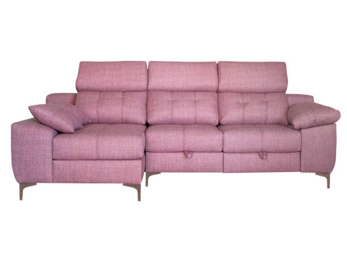 CHAISE LONGUE MOD. AQUA 285 CM PATA ALTA VISTA DE FRENTE IZQUIERDA TAPIZADO OFERTA