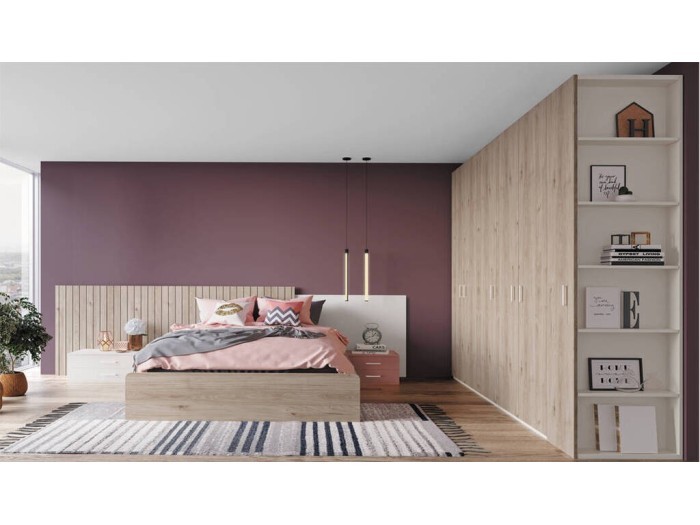 DORMITORIO DE MATRIMONIO CON ARMARIO GRANDE DE 5 PUERTAS